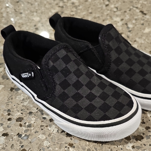 Vans Other - Vans Slip-On Checkerboard Sneakers - Black & Gray